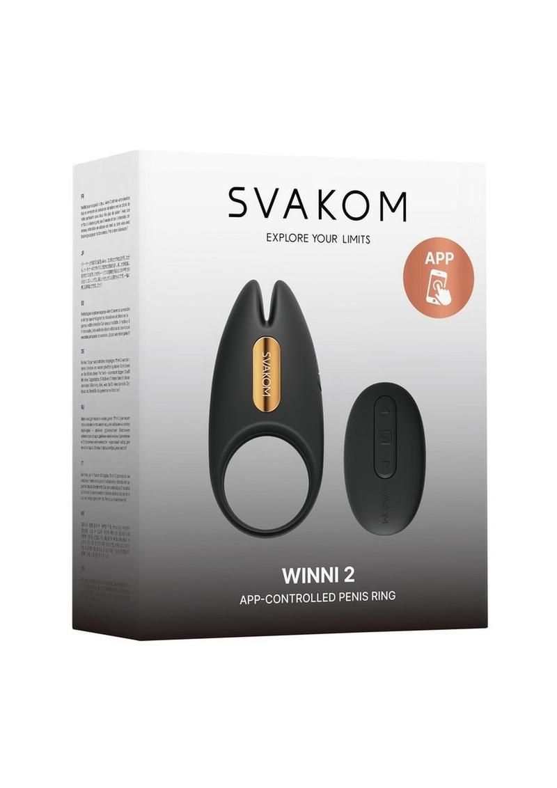 SVAKOM WINNI 2 COCK RING WITH REMOTE BLACK & GOLD