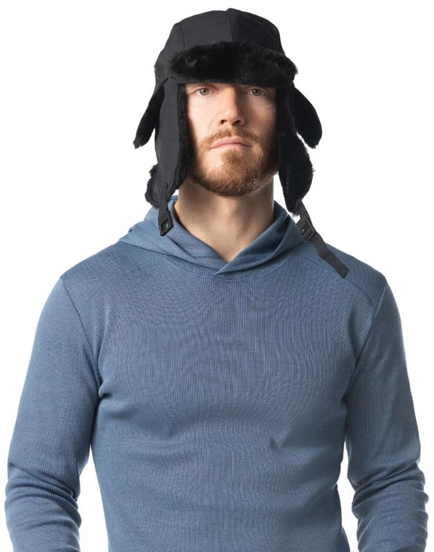 NASTY PIG TEDDY TRAPPER HAT BLACK