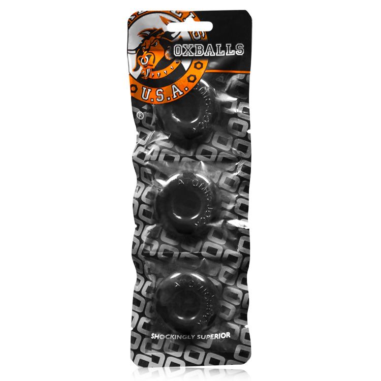 OXBALLS RINGER DONUT COCKRING 3 PACK, Color: BLACK
