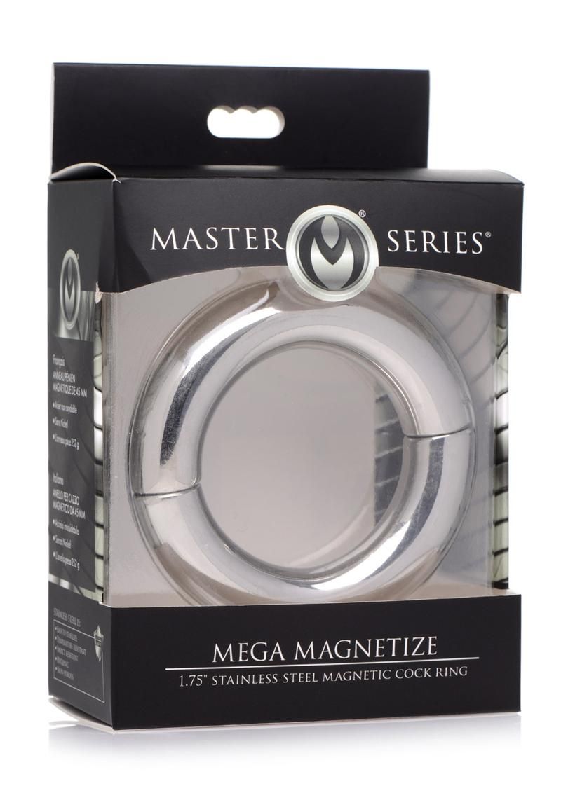 Master Series Mega Magnetize Stainless Steel Cock Ring 1.75in Master Series Mega Magnetize Stainless Steel Cock Ring 1.75in