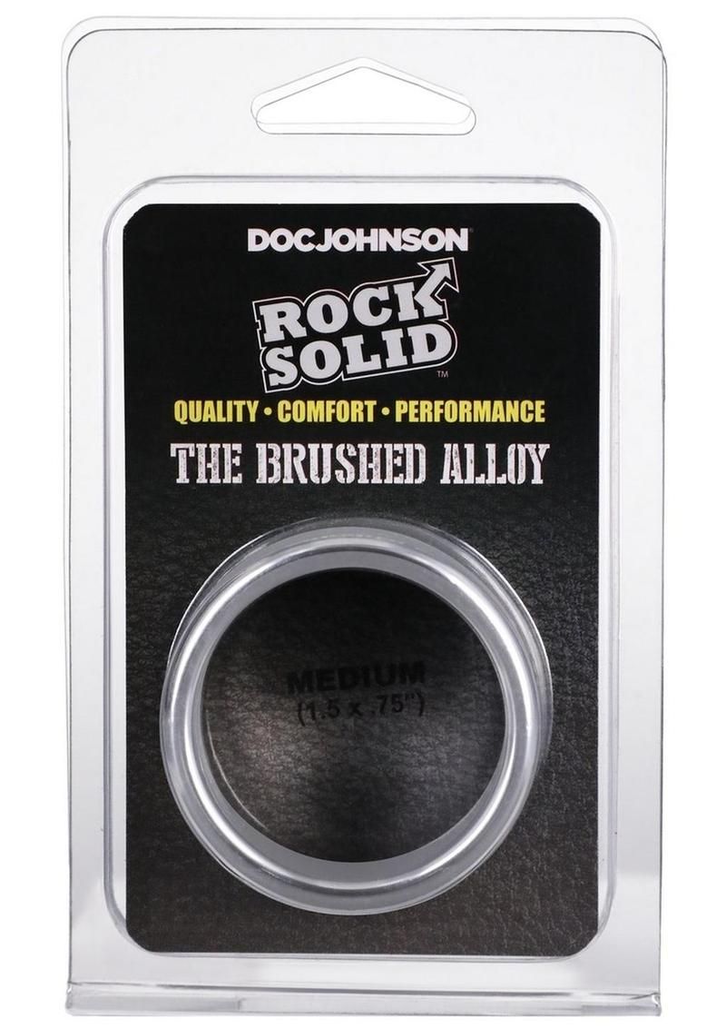 ROCK SOLID BRUSHED ALLOY ALUMINUM COCK RING, Size: MEDIUM 1.5"