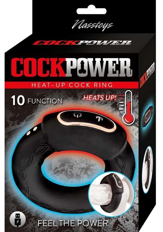 COCK POWER HEAT UP RECHARGEABLE VIBRATING SILICONE COCK RING
