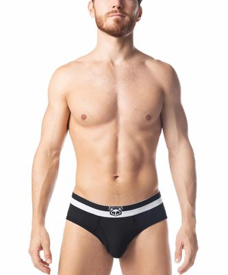 NASTY PIG HORIZON Y-FRONT BRIEF BLACK & WHITE