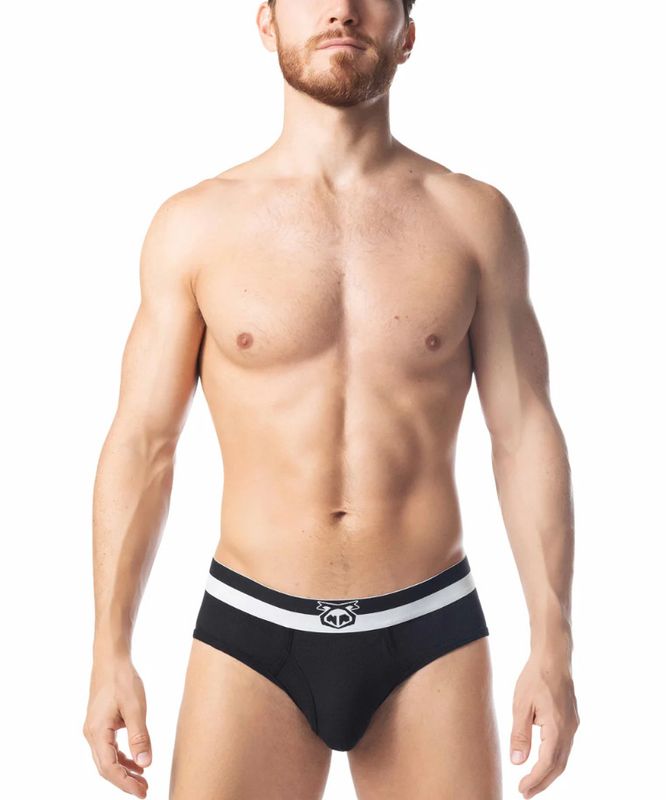 NASTY PIG HORIZON Y-FRONT BRIEF BLACK & WHITE