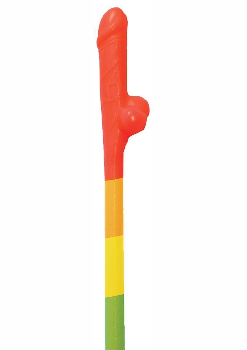 RAINBOW PECKER STRAWS RAINBOW PECKER STRAWS, Size: SINGLE