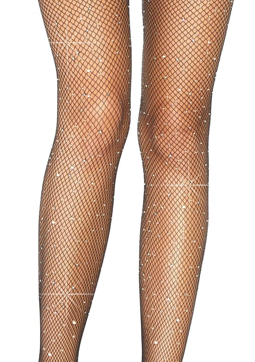 LEG AVENUE RHINESTONE FISHNET SUSPENDER PANTYHOSE LEG AVENUE RHINESTONE FISHNET SUSPENDER PANTYHOSE, Color: BLACK