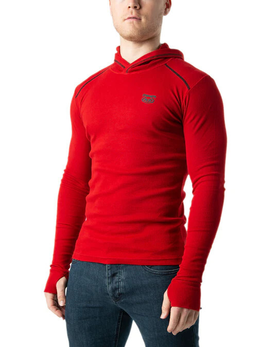 NASTY PIG CAMDEN HOODED LONG SLEEVE RED, Size: SMALL
