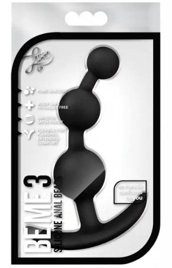 BE ME 3 SILICONE ANAL BEADS BE ME 3 SILICONE ANAL BEADS, Color: BLACK