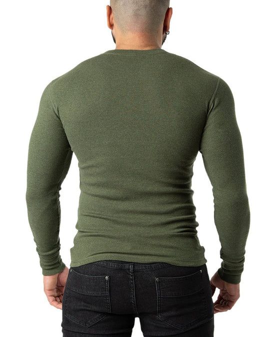 NASTY PIG UNION LONG SLEEVE HEATHER ARMY, Size: SMALL