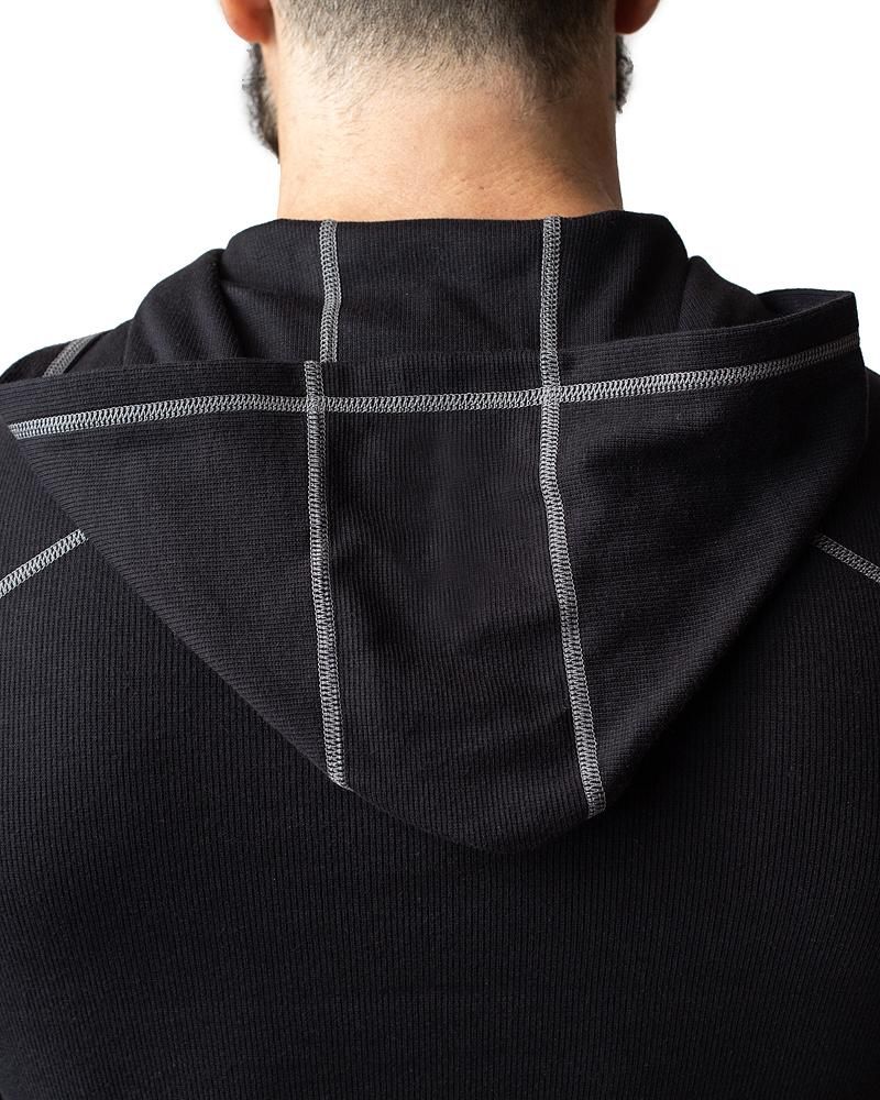 NASTY PIG CAMDEN HOODED LONG SLEEVE BLACK, Size: SMALL