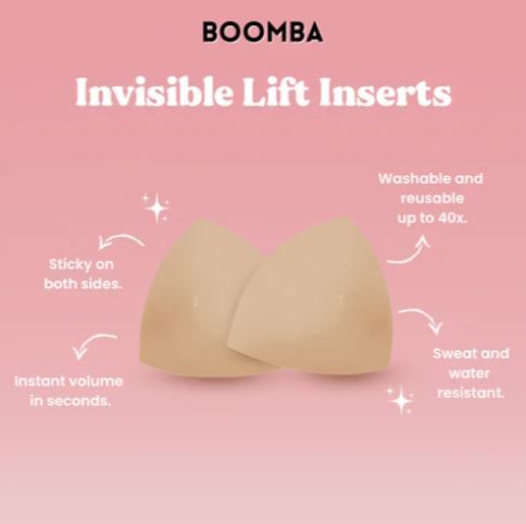 BOOMBA INVISIBLE LIFT INSERTS BEIGE BOOMBA INVISIBLE LIFT INSERTS BEIGE, Size: SMALL