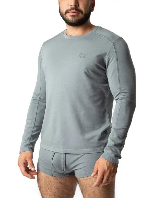 NASTY PIG ALPHA LONG SLEEVE SHIRT GREY, Size: SMALL