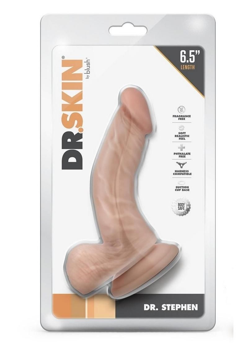 DR. SKIN SILVER COLLECTION DR. STEPHEN 6.5 DR. SKIN SILVER COLLECTION DR. STEPHEN 6.5" DILDO WITH BALLS, Color: BEIGE