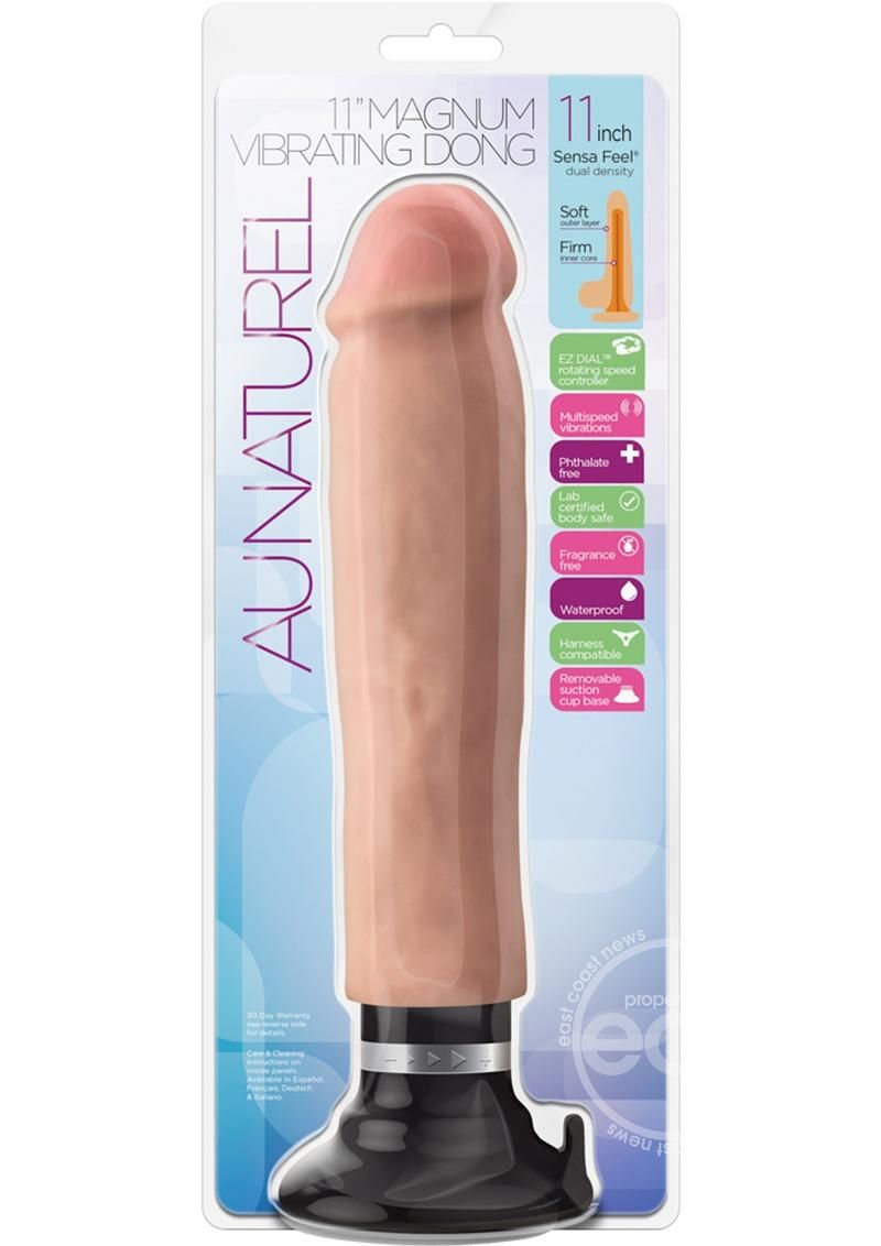 AU NATUREL 11 AU NATUREL 11" MAGNUM VIBRATING DONG, Color: BEIGE