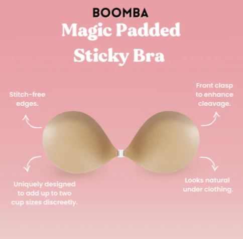 BOOMBA MAGIC PADDED STICKY BRA BOOMBA MAGIC PADDED STICKY BRA, Color: SAND, Size: B