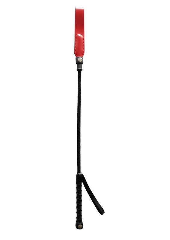 ROUGE LEATHER SHORT RIDING CROP WITH SLIM TIP 20"