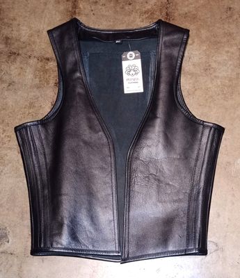 PERSEUS CROTON BLACK LEATHER VEST PERSEUS CROTON BLACK LEATHER VEST