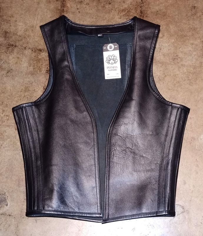 PERSEUS CROTON BLACK LEATHER VEST