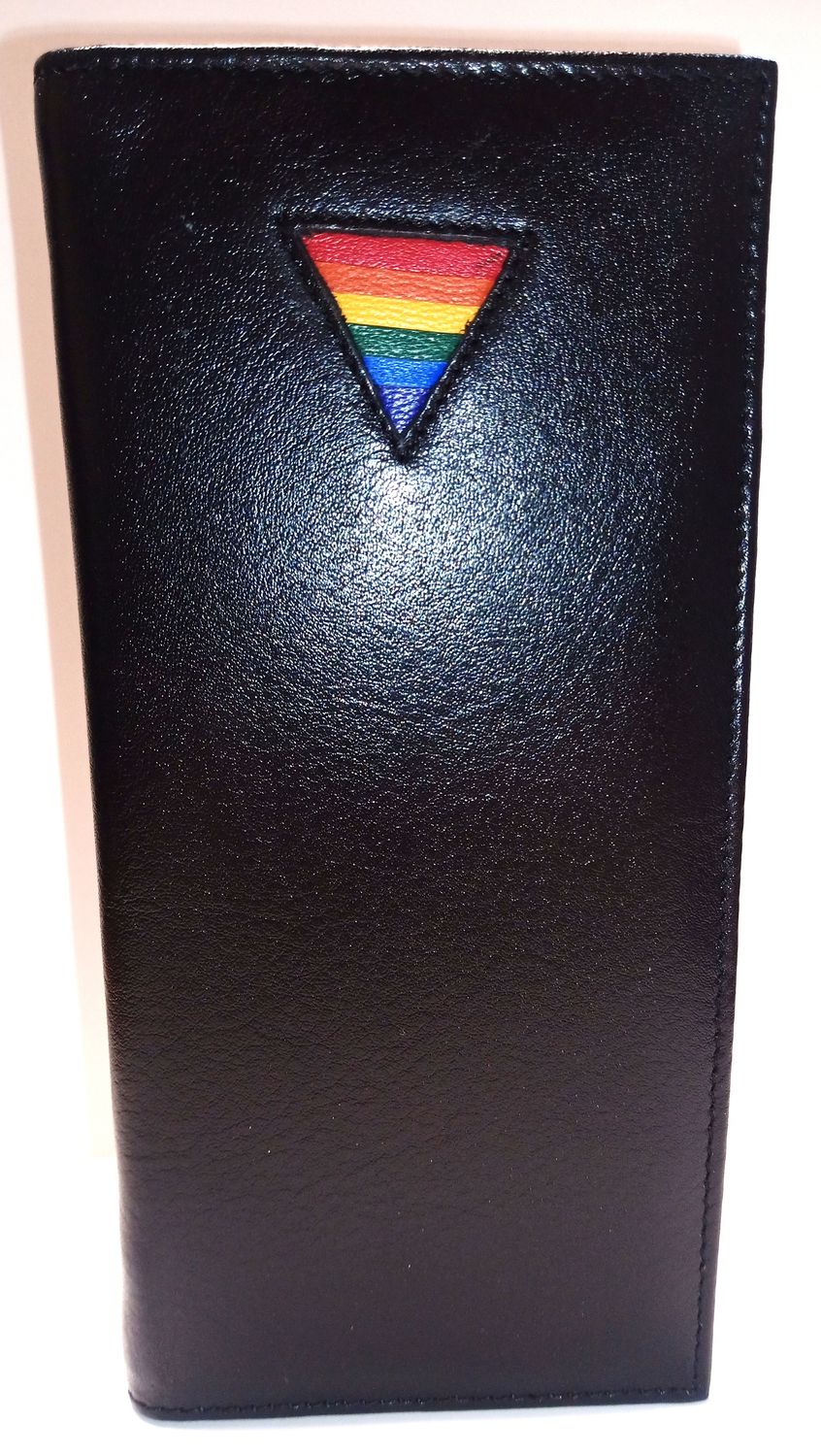 CHECKBOOK WALLET BLACK WITH RAINBOW TRIANGLE