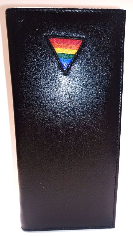 CHECKBOOK WALLET BLACK WITH RAINBOW TRIANGLE