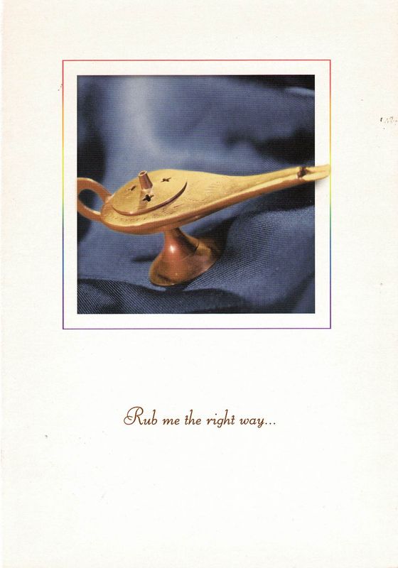 CARD - GENIE LAMP, RUB ME THE RIGHT WAY