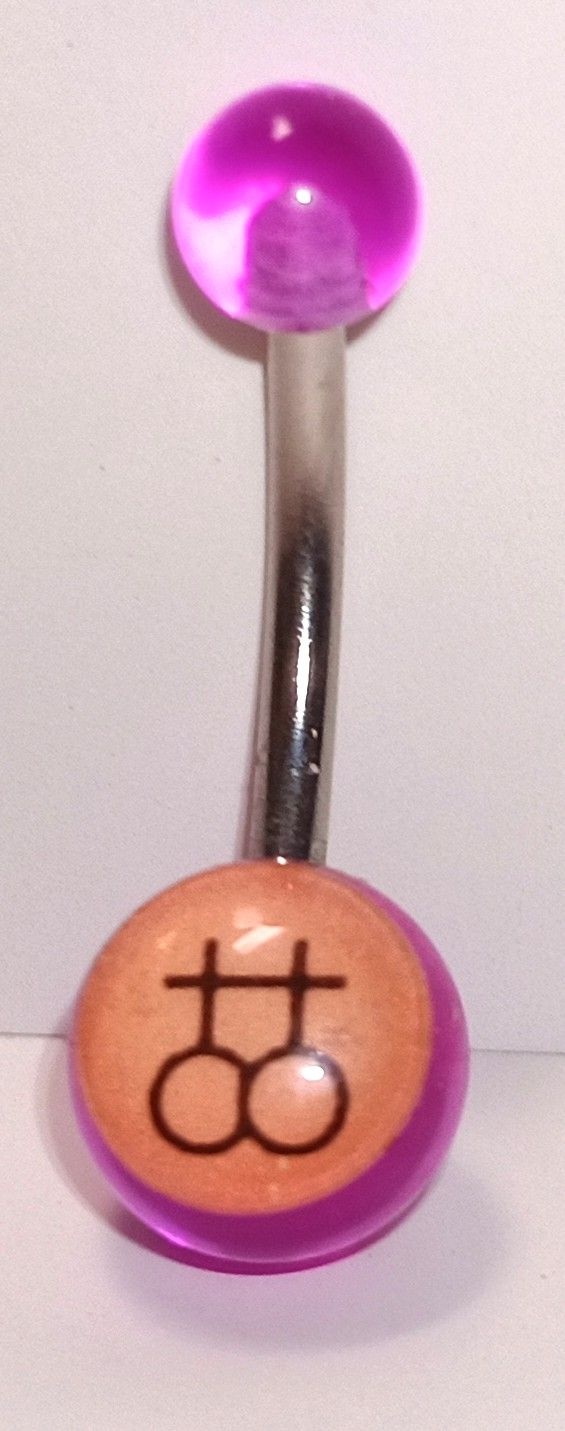 BODY JEWELRY - BELLY RING DOUBLE FEMALE PURPLE