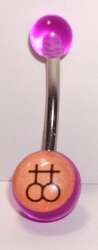 BODY JEWELRY - BELLY RING DOUBLE FEMALE PURPLE