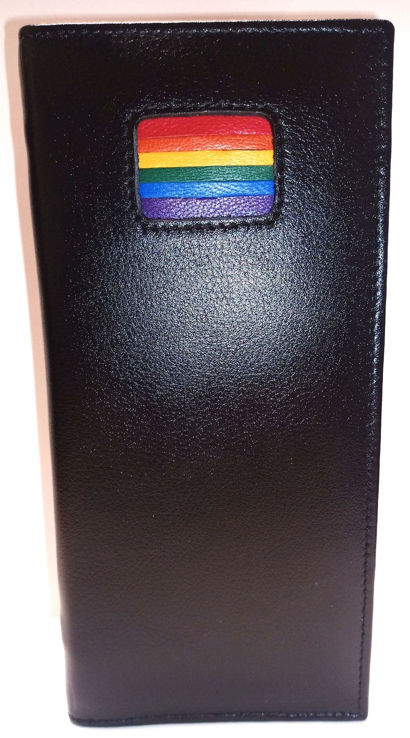 CHECKBOOK WALLET BLACK WITH RAINBOW FLAG