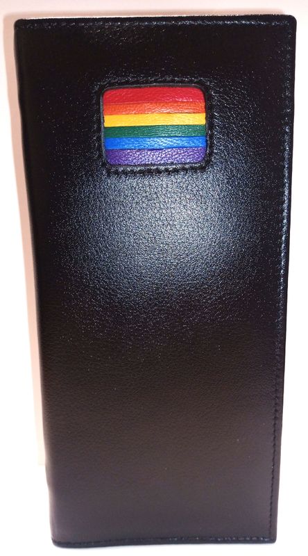 CHECKBOOK WALLET BLACK WITH RAINBOW FLAG
