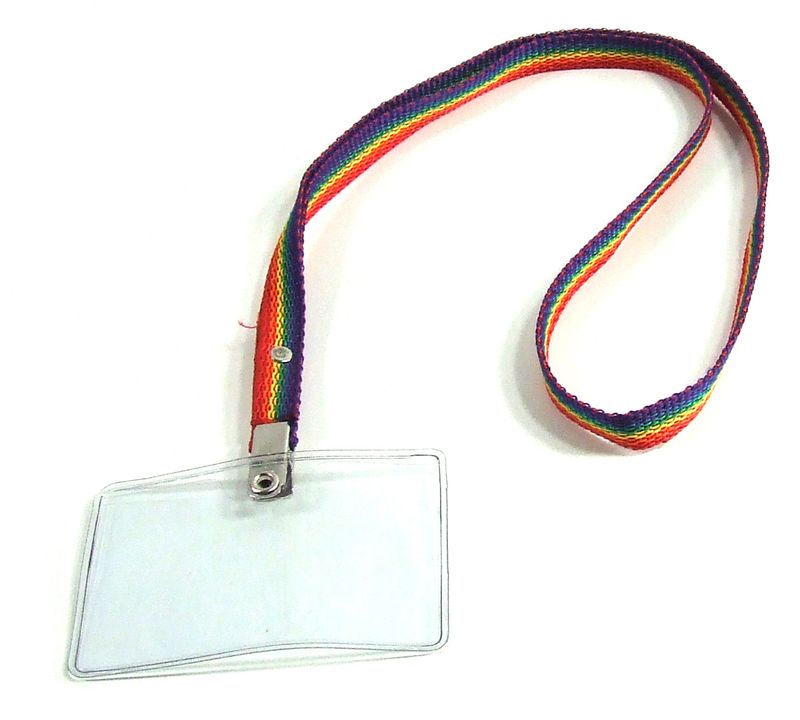 RAINBOW LANYARD WITH BADGE CLIP