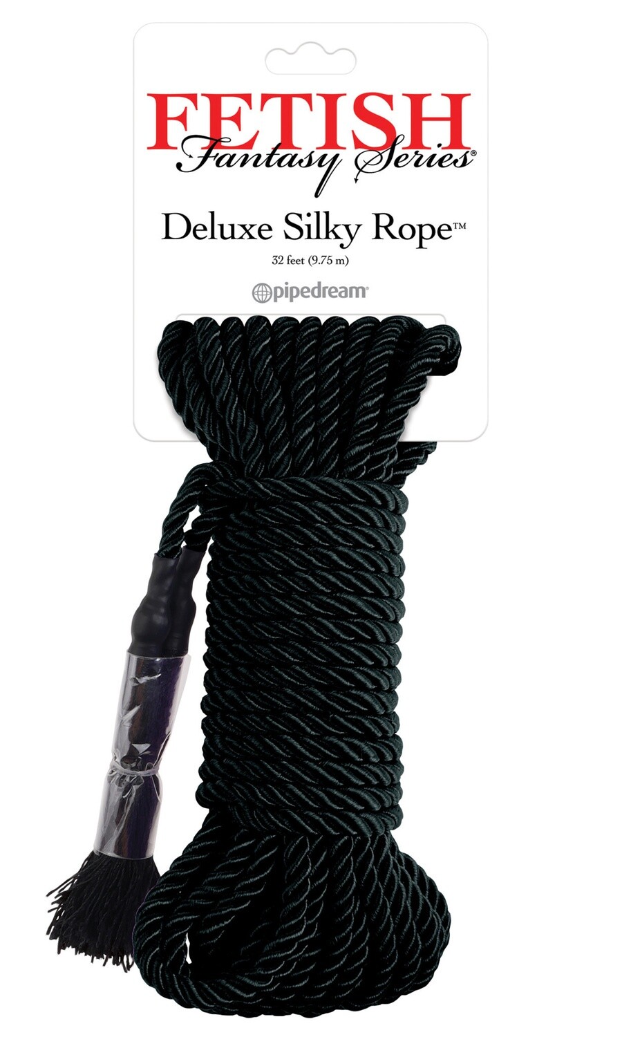 FETISH FANTASY DELUXE SILK ROPE 32' BLACK FETISH FANTASY DELUXE SILK ROPE 32' BLACK
