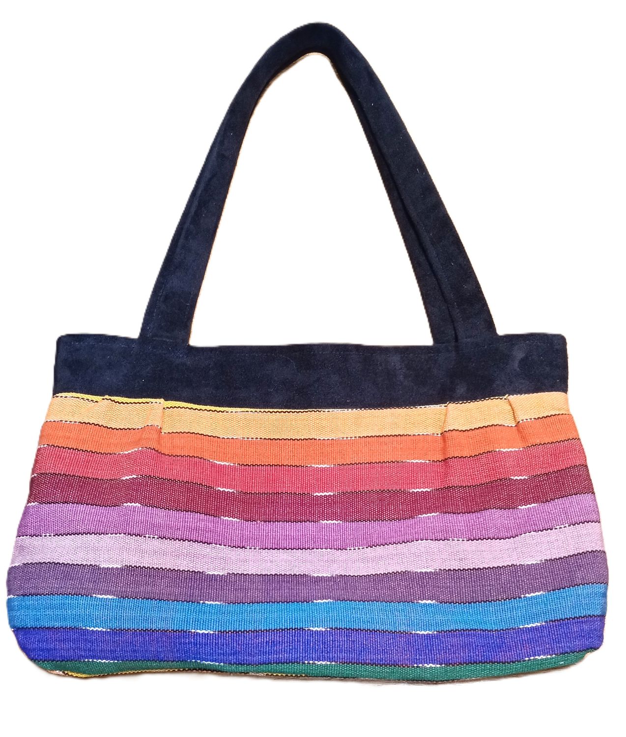 TOTE BAG- RAINBOW, LEATHER TRIM TOTE BAG- RAINBOW, LEATHER TRIM