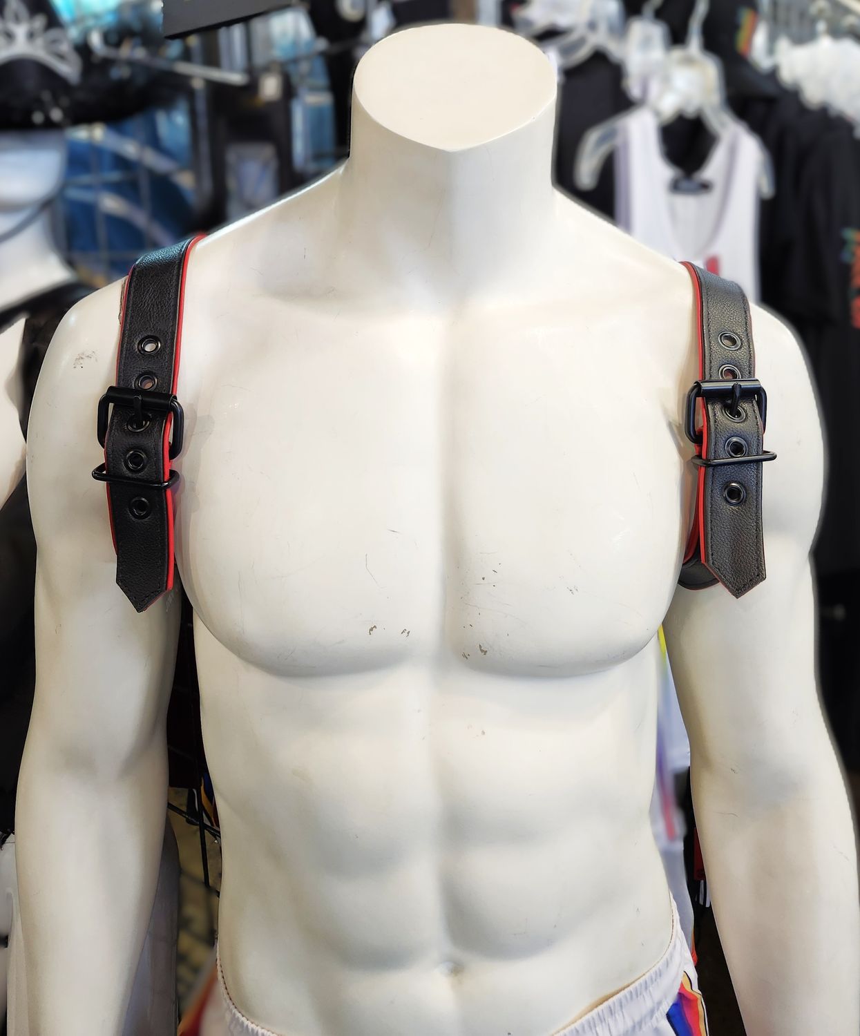 DELUXE HOLSTER LEATHER HARNESS RED/BLACK L/XL