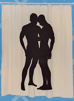 SEXY SHOWER CURTAIN MALE/MALE (disc.)