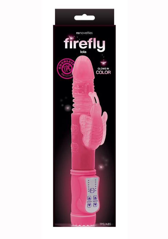 FIREFLY LOLA GLOW IN THE DARK THRUSTING & ROTATING RABBIT PINK
