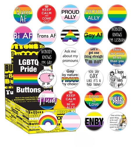 LGBTQ PRIDE BUTTONS ASSORTED (SINGLE) LGBTQ PRIDE BUTTONS ASSORTED (SINGLE)