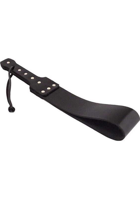 ROUGE FOLDED LEATHER PADDLE BLACK