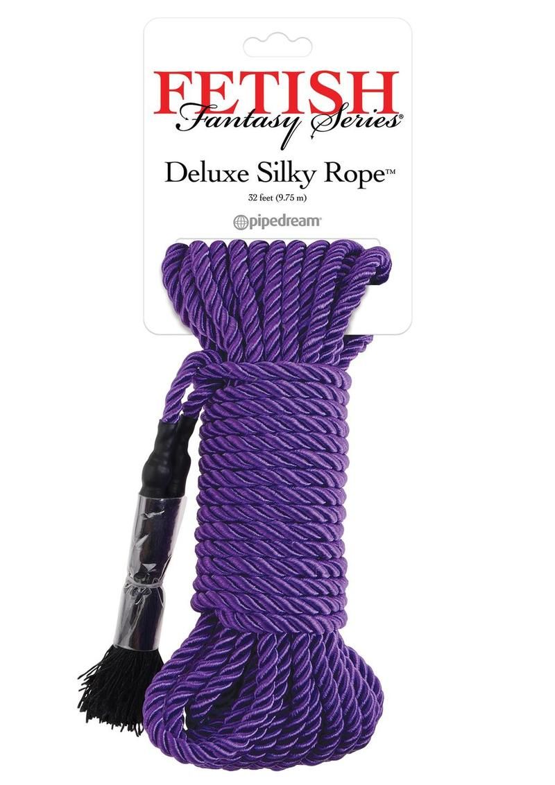 FETISH FANTASY DELUXE SILK ROPE 32' PURPLE