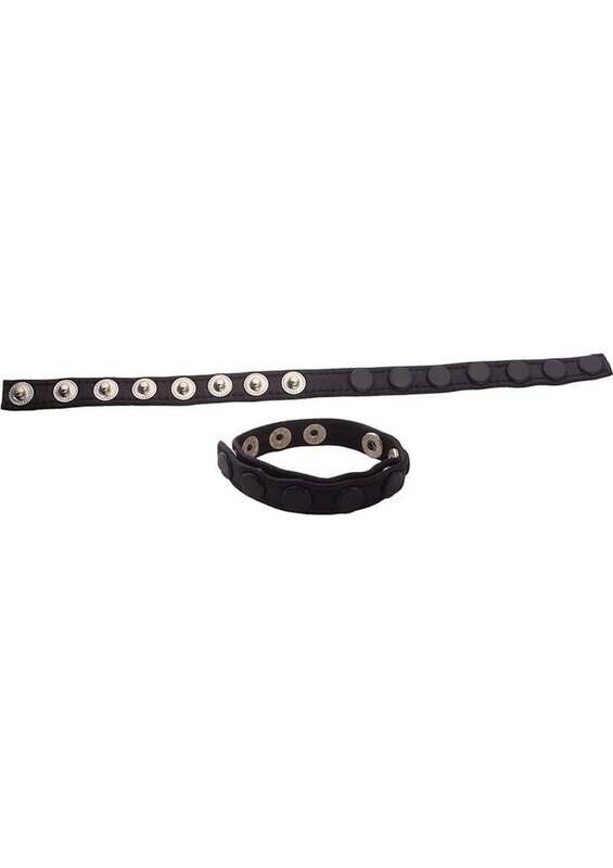 ROUGE MULTI SNAP LEATHER COCK STRAP BLACK