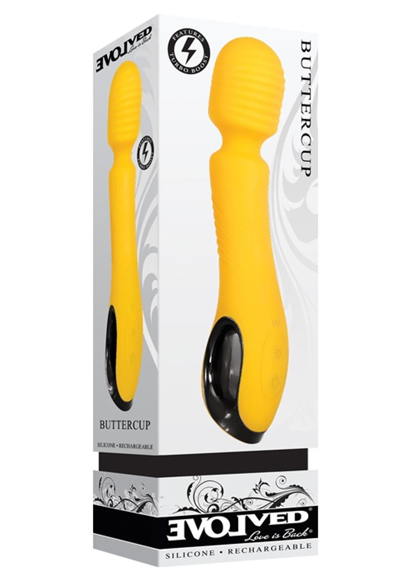 EVOLVED BUTTERCUP SILICONE RECHARGEABLE WAND EVOLVED BUTTERCUP SILICONE RECHARGEABLE WAND