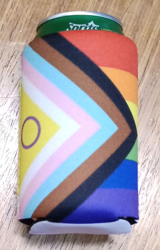 JIM SPINX COOZIE PROGRESS PRIDE RAINBOW FLAG JIM SPINX COOZIE PROGRESS PRIDE RAINBOW FLAG