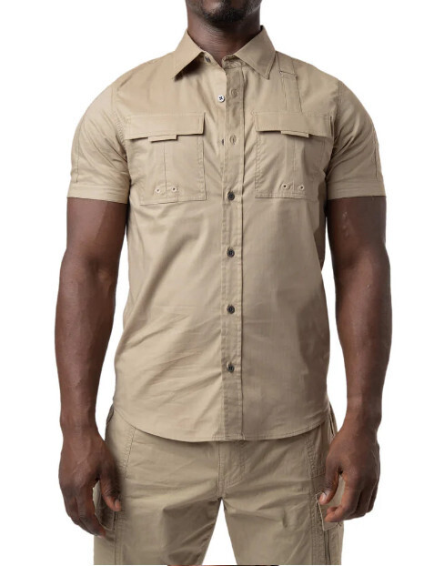 NASTY PIG ENDEAVOR SHORT SLEEVE SHIRT KHAKI NASTY PIG ENDEAVOR SHORT SLEEVE SHIRT KHAKI, Size: SMALL