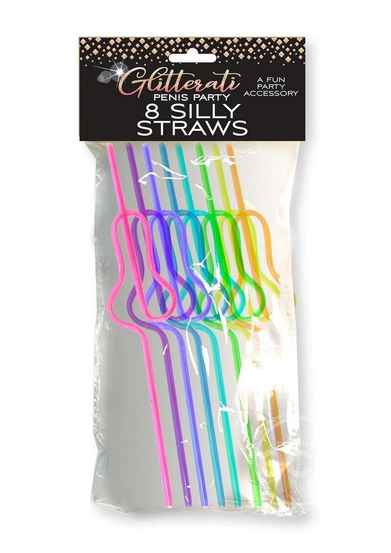 GLITTERATI SILLY PENIS STRAWS 8 pack