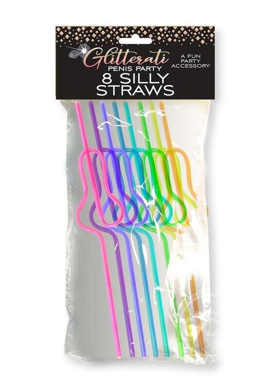 GLITTERATI SILLY PENIS STRAWS 8 pack