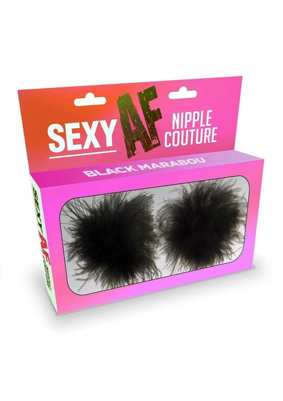 SEXY AF MARABOU NIPPLE COUTURE SILICONE PASTIES SEXY AF MARABOU NIPPLE COUTURE SILICONE PASTIES