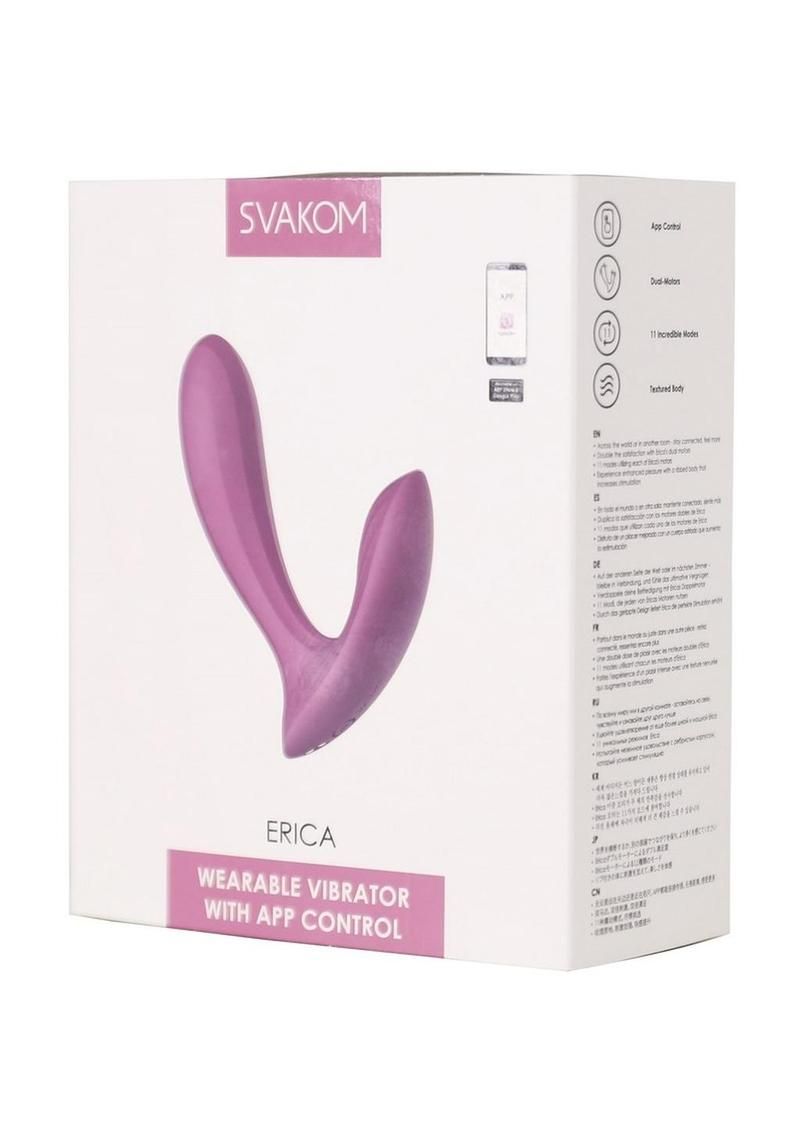 SVAKOM ERICA PINK APP COMPATIBLE DUAL VIBRATOR WITH CLITORAL STIMULATOR & REMOTE
