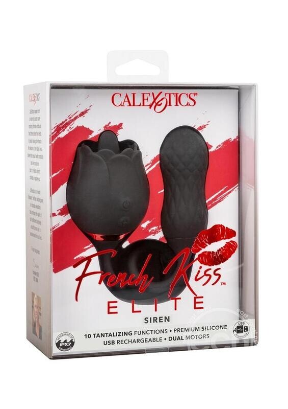 FRENCH KISS ELITE SIREN RECHARGEABLE SILICONE VIBE WITH CLITORAL STIMULATOR