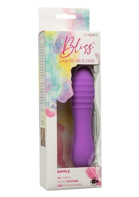 BLISS LIQUID SILICONE RIPPLE RECHARGEABLE VIBRATOR PURPLE