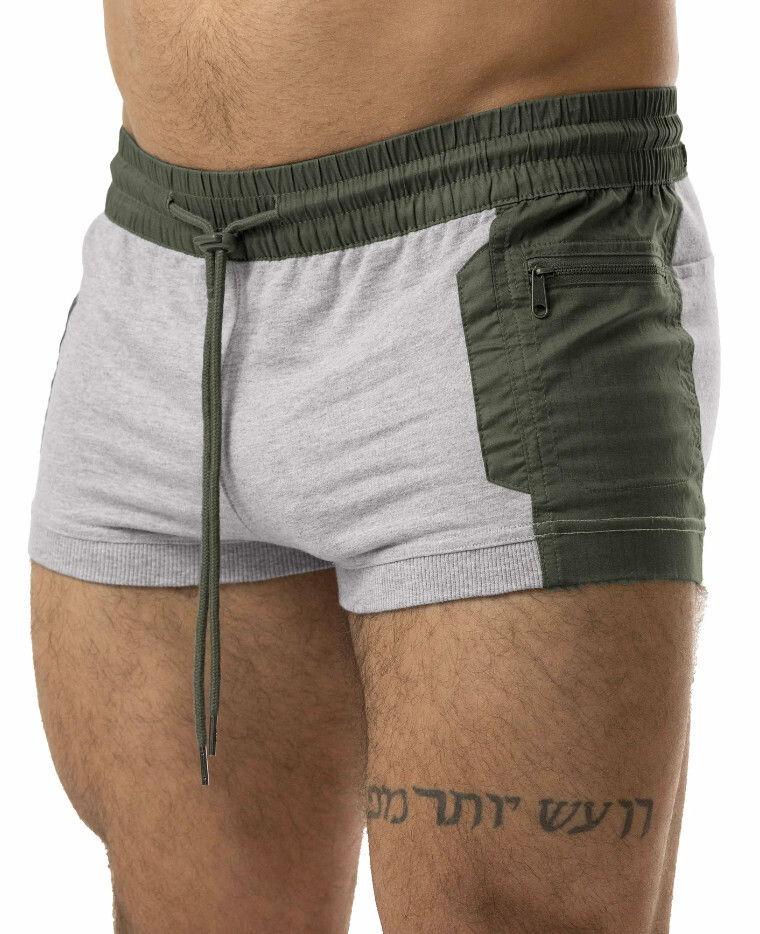 NASTY PIG FUSION TRUNK SHORT HEATHER GREY & ARMY GREEN