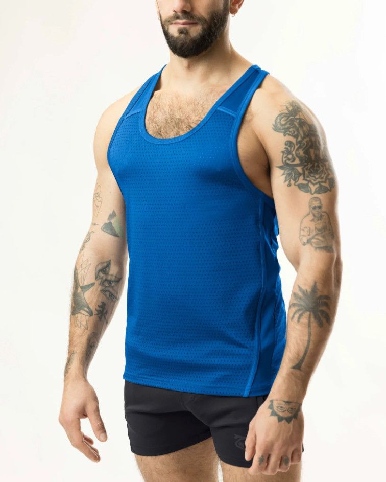 NASTY PIG RACERBACK TANK TOP NAVY & PRINCE BLUE, Size: SMALL